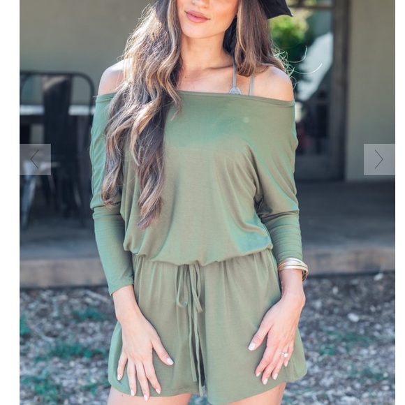 OLIVE GREEN ROMPER - Picture 1 of 6